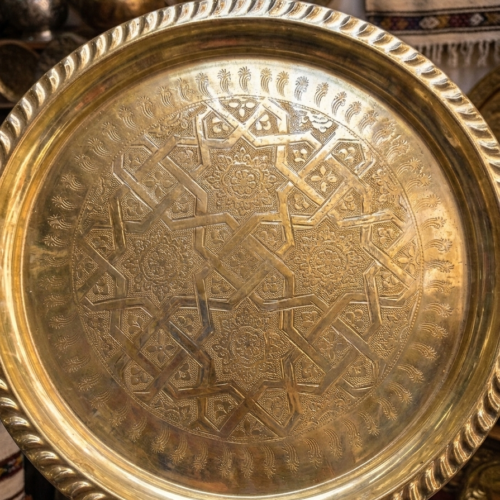 Plateau Oriental Inox 30cm – Décor Marocain